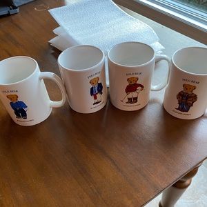 Set of 4 Ralph Lauren bear mugs